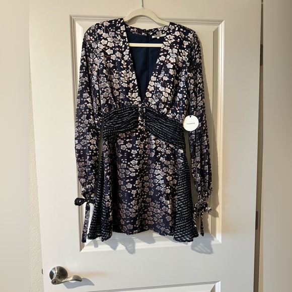 NEW Tularosa Revolve Brentwood Mini Dress Blue Floral Size Small NWT - Picture 4 of 7